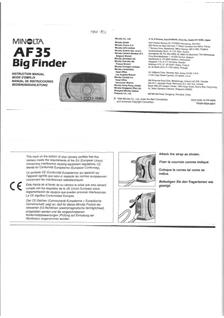 Minolta AF- 35-BigFinder manual. Camera Instructions.